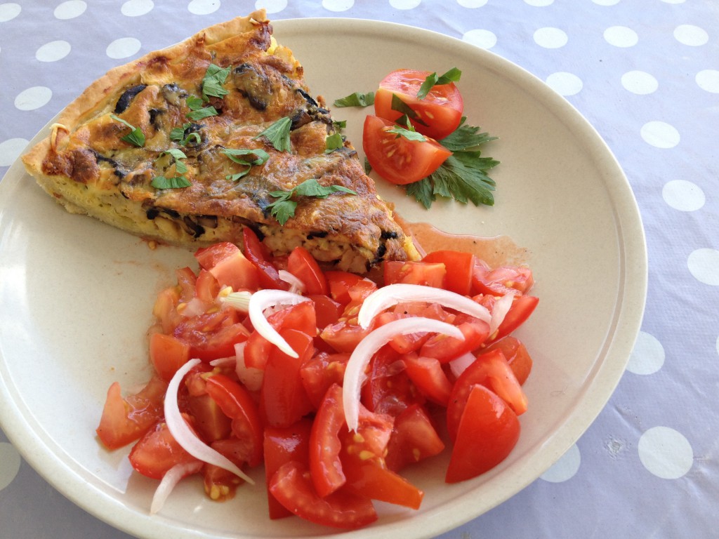 Tarte poulet et champignons