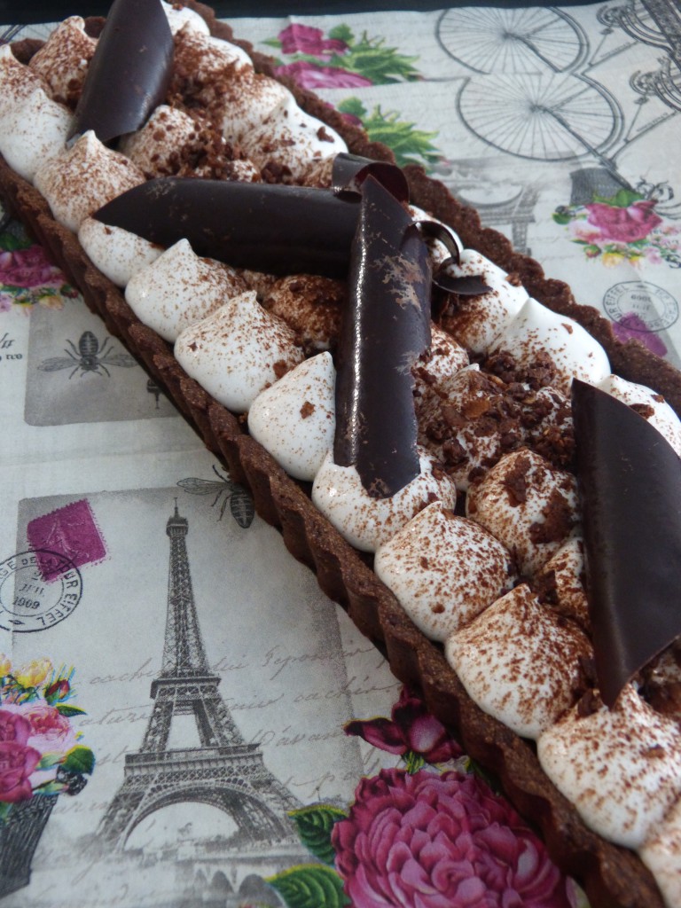 Tarte au chocolat et boules de neige