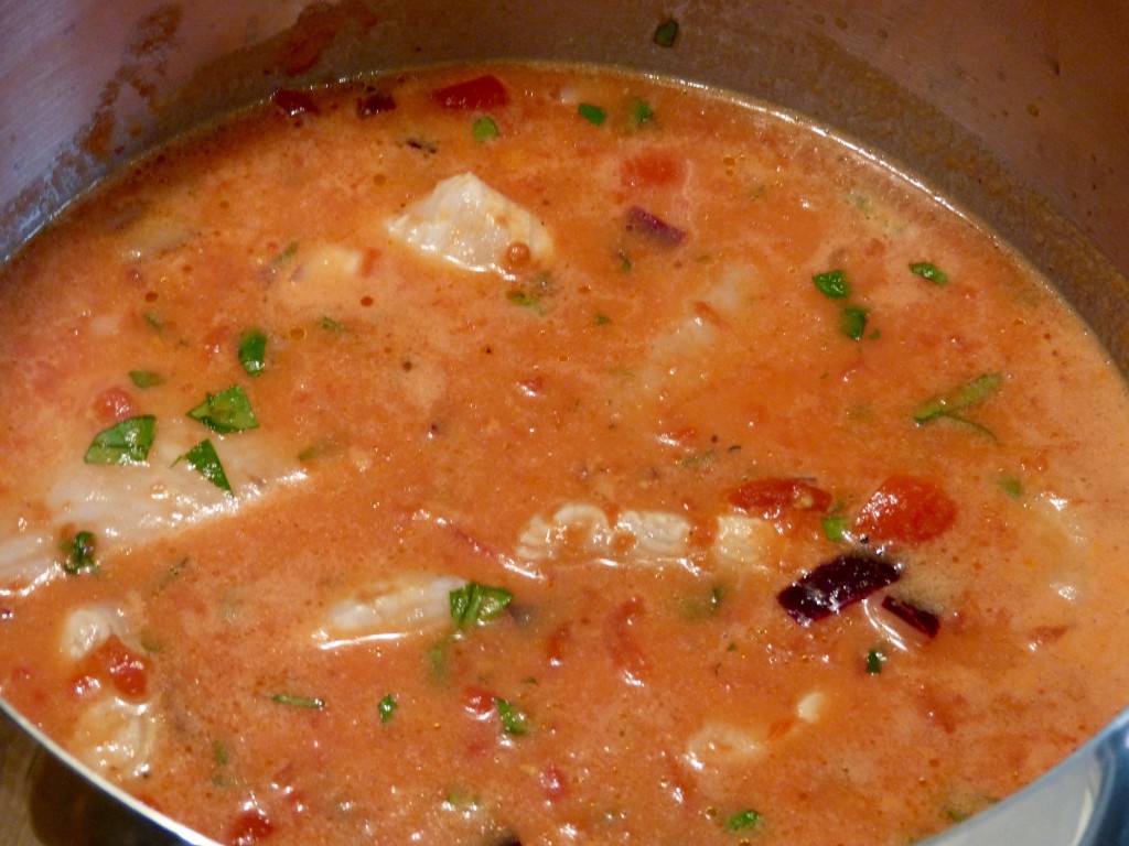 Flétan en sauce coco et agrumes