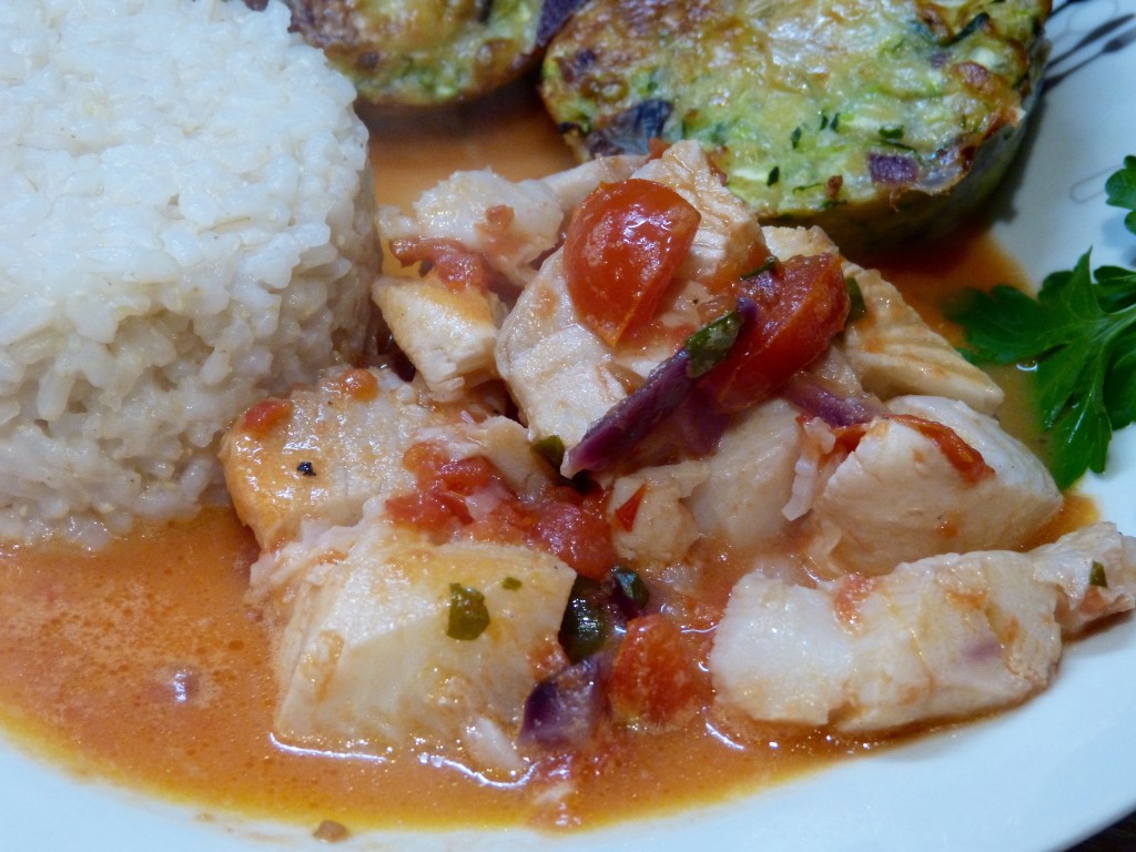 Flétan en sauce coco et agrumes