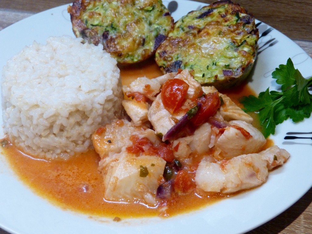 Flétan en sauce coco et agrumes