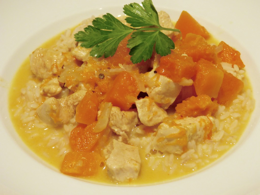 Curry de poulet à la courge butternut
