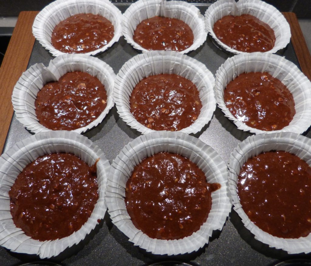 Muffins énergétiques aux flocons d'avoine, chocolat et banane