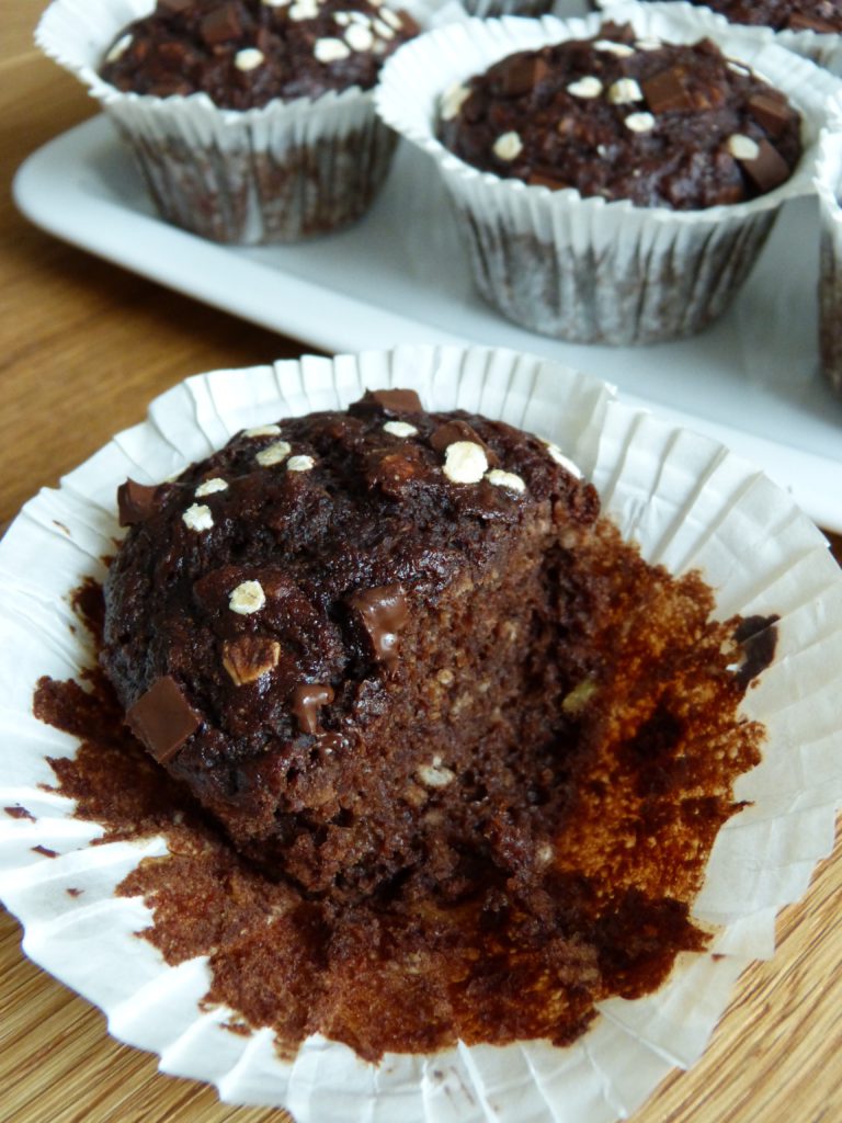 Muffins énergétiques aux flocons d'avoine, chocolat et banane